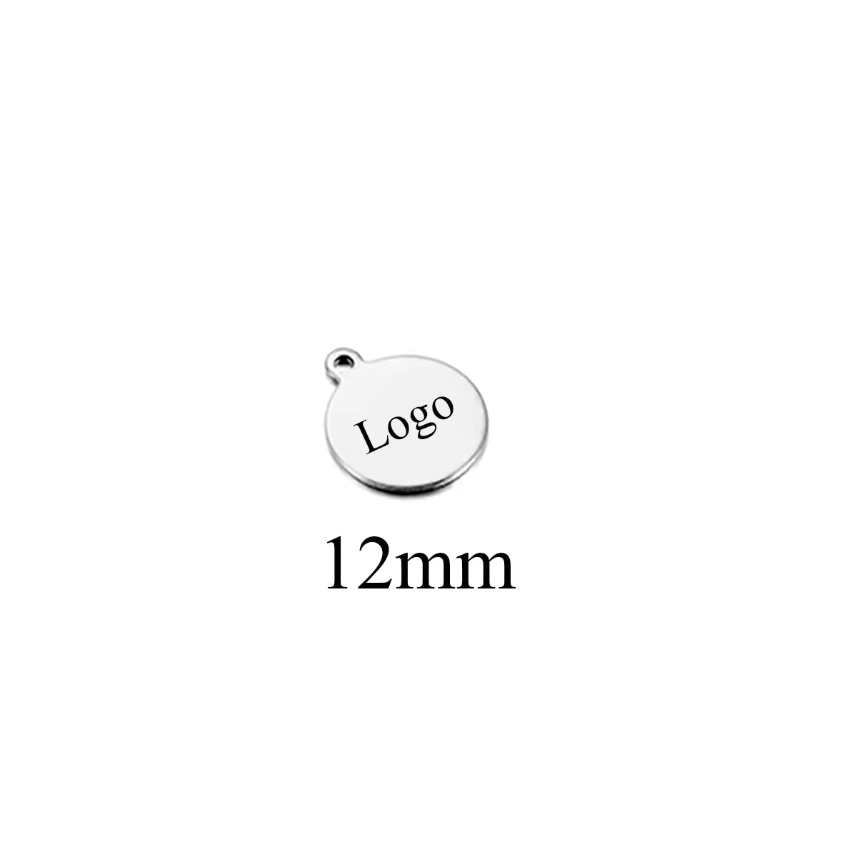 10-50pcs Stainless Steel Circle Round Tag Laser Engraved Logo Name Tail Chain Label for DIY Customize Jewelry Making