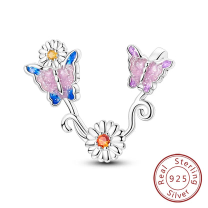 Hot 925 Sterling Silver Charm Beads Butterfly Dragonfly Firefly Charms Fit Original Bracelets DIY Jewelry For Women Gift