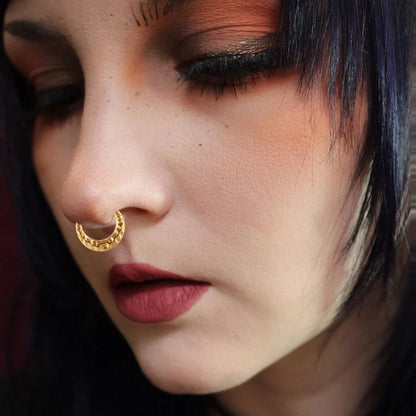 1/2/5PCS Punk Titanium Concave&Convex Crater Moon Septum Piercing Clicker Nose Rings 16G Segment Cartilage Daith Hoop Earring