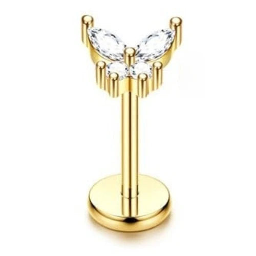 Bobisty 20G Flat Back Studs Earrings for Women Men 14K Gold Plated Push-in Cartilage Helix Tragus Nose Piercing Jewelry