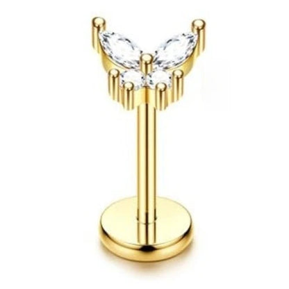Bobisty 20G Flat Back Studs Earrings for Women Men 14K Gold Plated Push-in Cartilage Helix Tragus Nose Piercing Jewelry