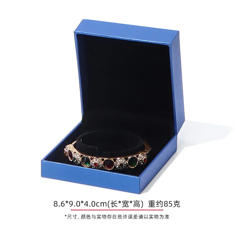 Jewelry Gift Boxes Velvet Lined for Ring Necklace Bracelet Luxury Packaging Wholesale Bulk 4 Colors Padded Boutique Box