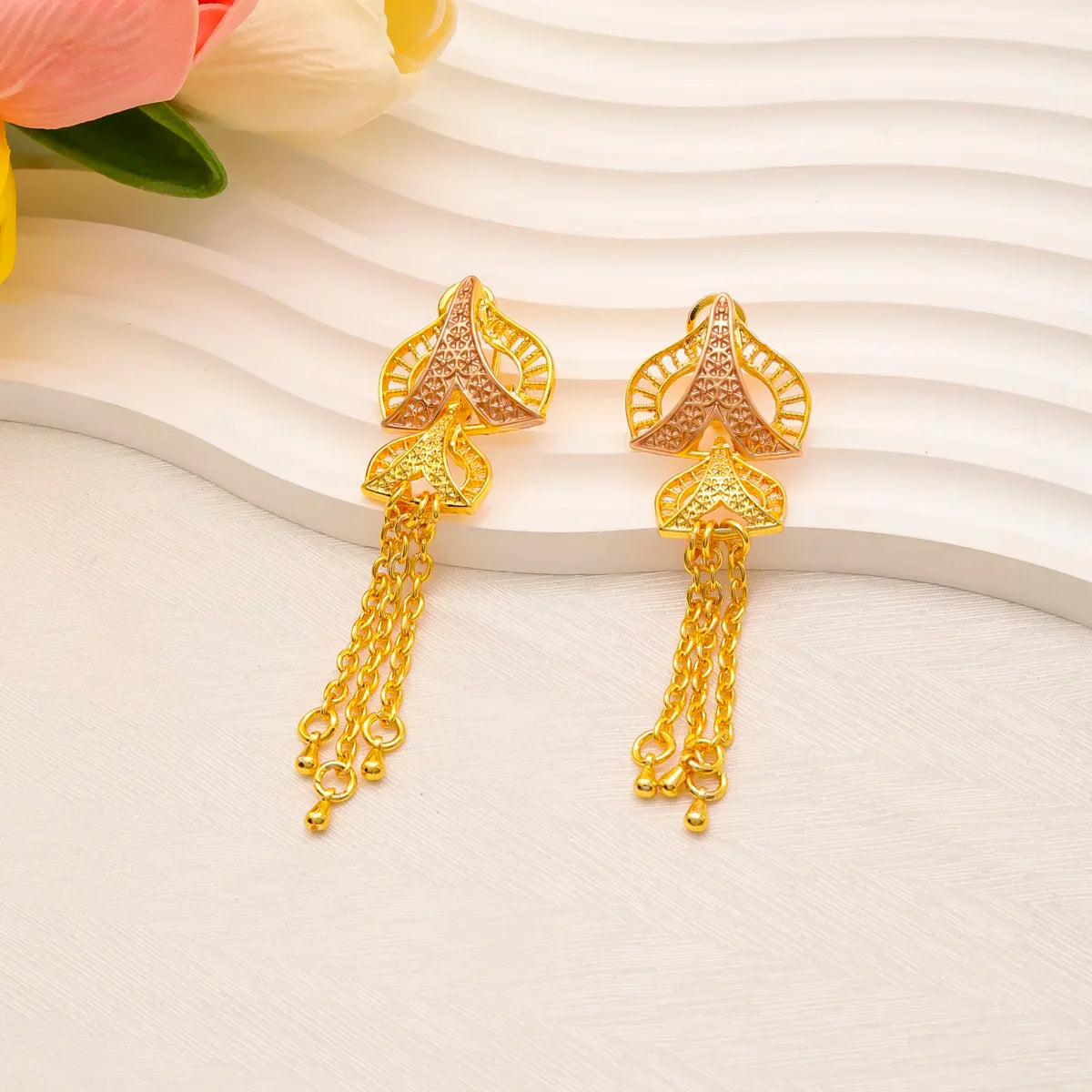 Liffly Nigerian Jewelery Sets Wedding Jewelry For Women Dubai 24K Gold Color Jewlery African Designer Earrings Bridal Necklace