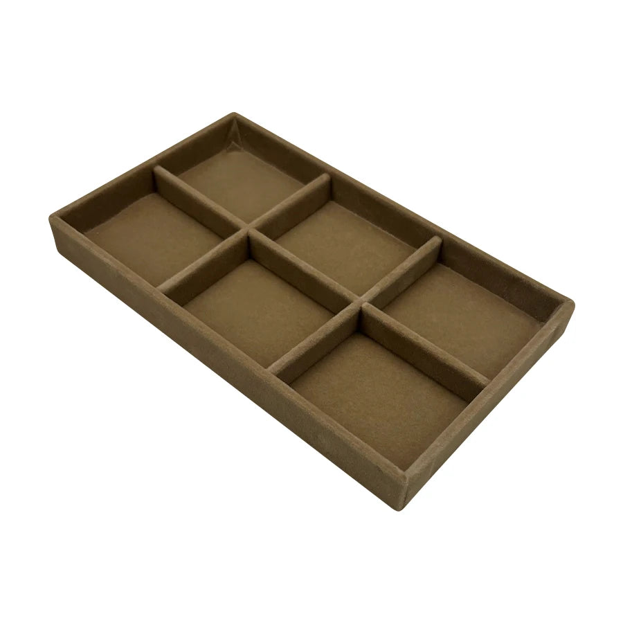 1PC, Flocking Jewelry Box Jewelry Tray, Color: Brown