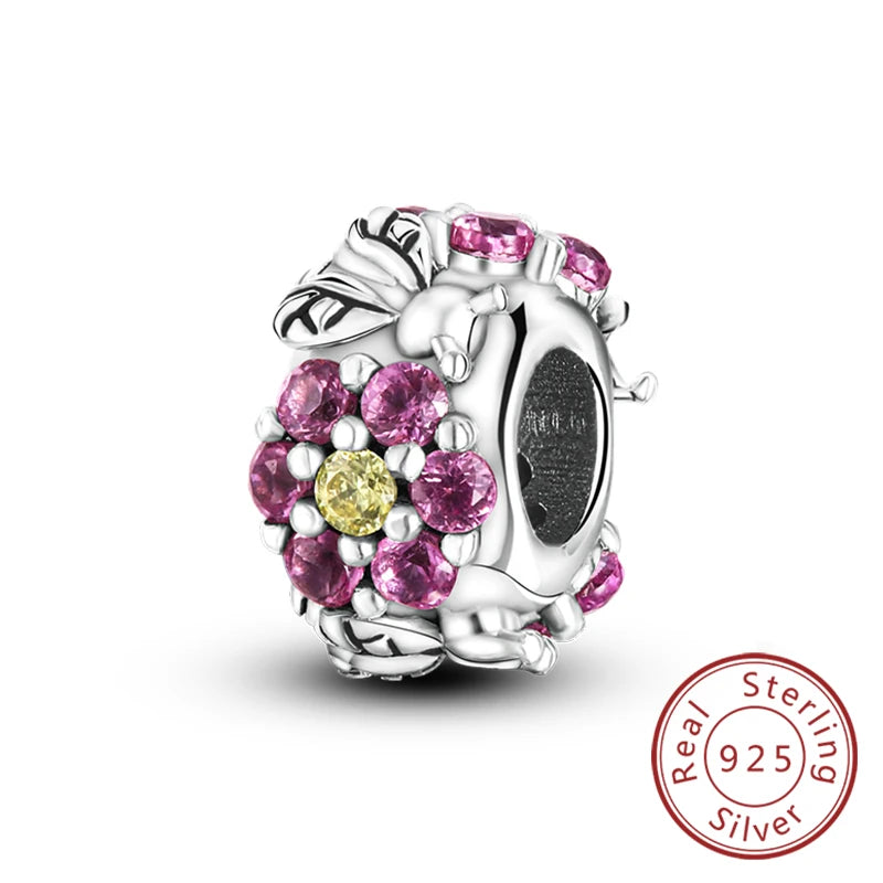 Hot 925 Sterling Silver Charm Beads Butterfly Dragonfly Firefly Charms Fit Original Bracelets DIY Jewelry For Women Gift