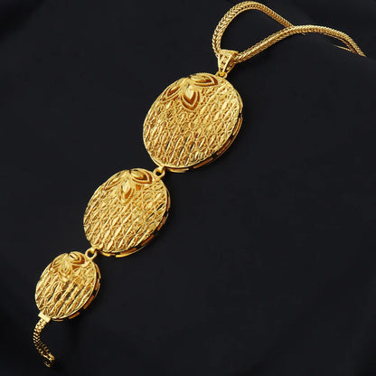 Luxury Indian Gold Color Jewellery Set Fashion Earrings Necklace Set Gift For Women Dubai Arabic Gifts For Wedding Bridal Party