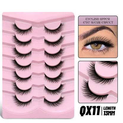 GROINNEYA Cat Eye Lashes Faux Mink Eyelashes Winged End Eye Elongated Eyelashes Fake Lashes Soft Natural long Full Strip Lashes