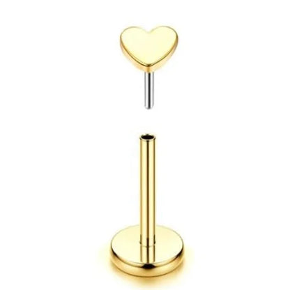 Bobisty 20G Flat Back Studs Earrings for Women Men 14K Gold Plated Push-in Cartilage Helix Tragus Nose Piercing Jewelry
