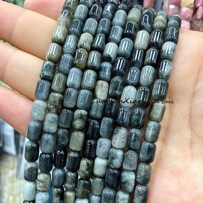 6x9MM Cylinder AA Smoky Quartz Natural Stone Loose Spacer Beads for Jewelry Making DIY Earrings Bracelets Charms Accessories