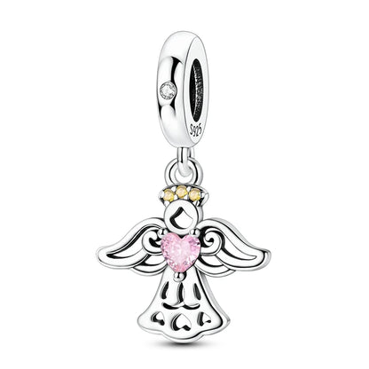 Original 925 Sterling Silver Charm Beads Classic Cross Bible Guardian Angel Charms Pendants For Bracelet DIY Birthday Jewelry