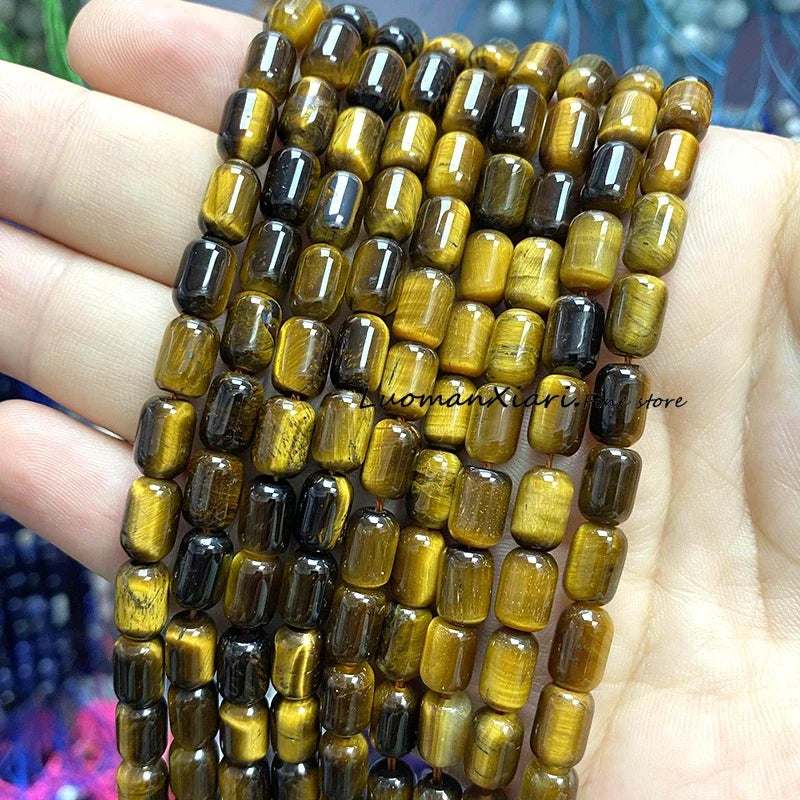 6x9MM Cylinder AA Smoky Quartz Natural Stone Loose Spacer Beads for Jewelry Making DIY Earrings Bracelets Charms Accessories