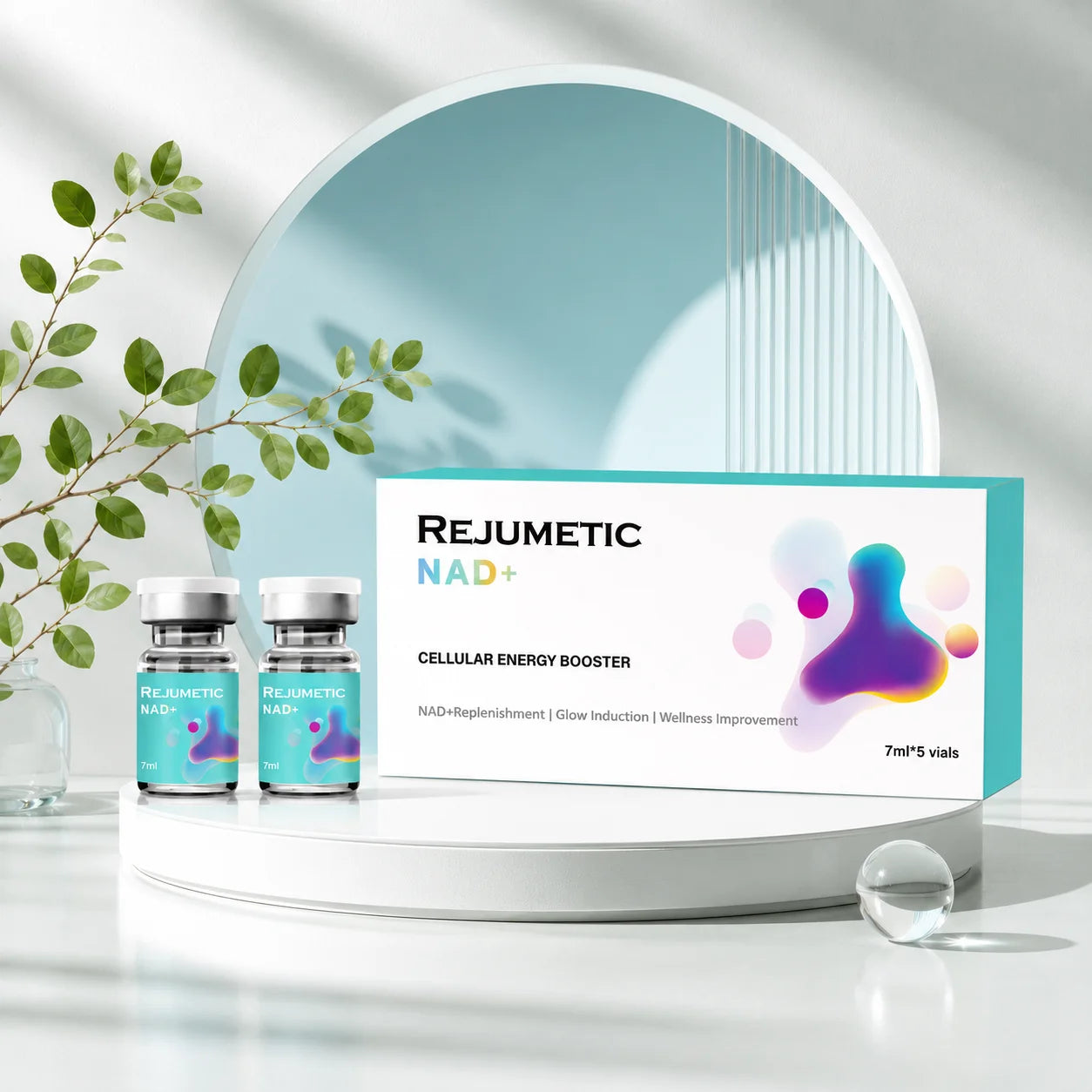 Rejumetic NAD+ Skin Booster 2026 New Moisturezing Hydrating Liquid Solution Home Care Salon Beauty Product 7mlx5vial