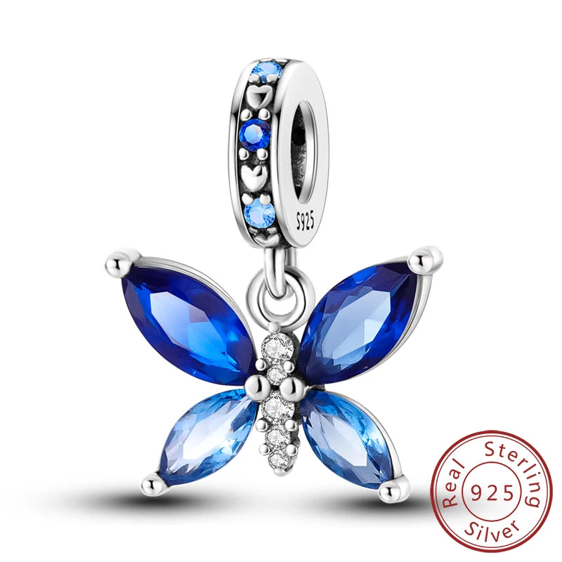 Hot 925 Sterling Silver Charm Beads Butterfly Dragonfly Firefly Charms Fit Original Bracelets DIY Jewelry For Women Gift