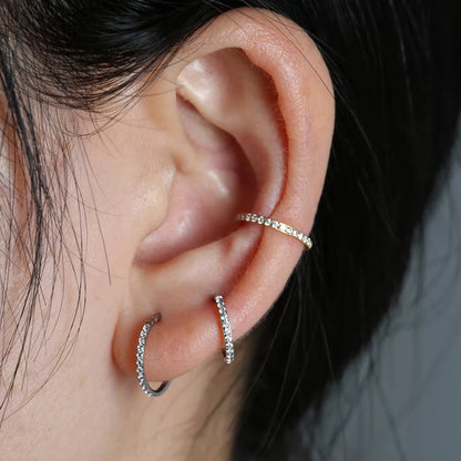 1/10PCS ASTM F136 Titanium Nose Ring 16/18G CZ Hinged Septum Clicker Hoop Tragus Daith Cartilage Helix Ear Piercing Body Jewelry
