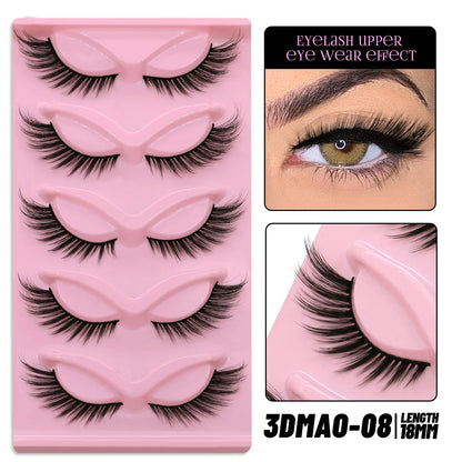 GROINNEYA Cat Eye Lashes Faux Mink Eyelashes Winged End Eye Elongated Eyelashes Fake Lashes Soft Natural long Full Strip Lashes