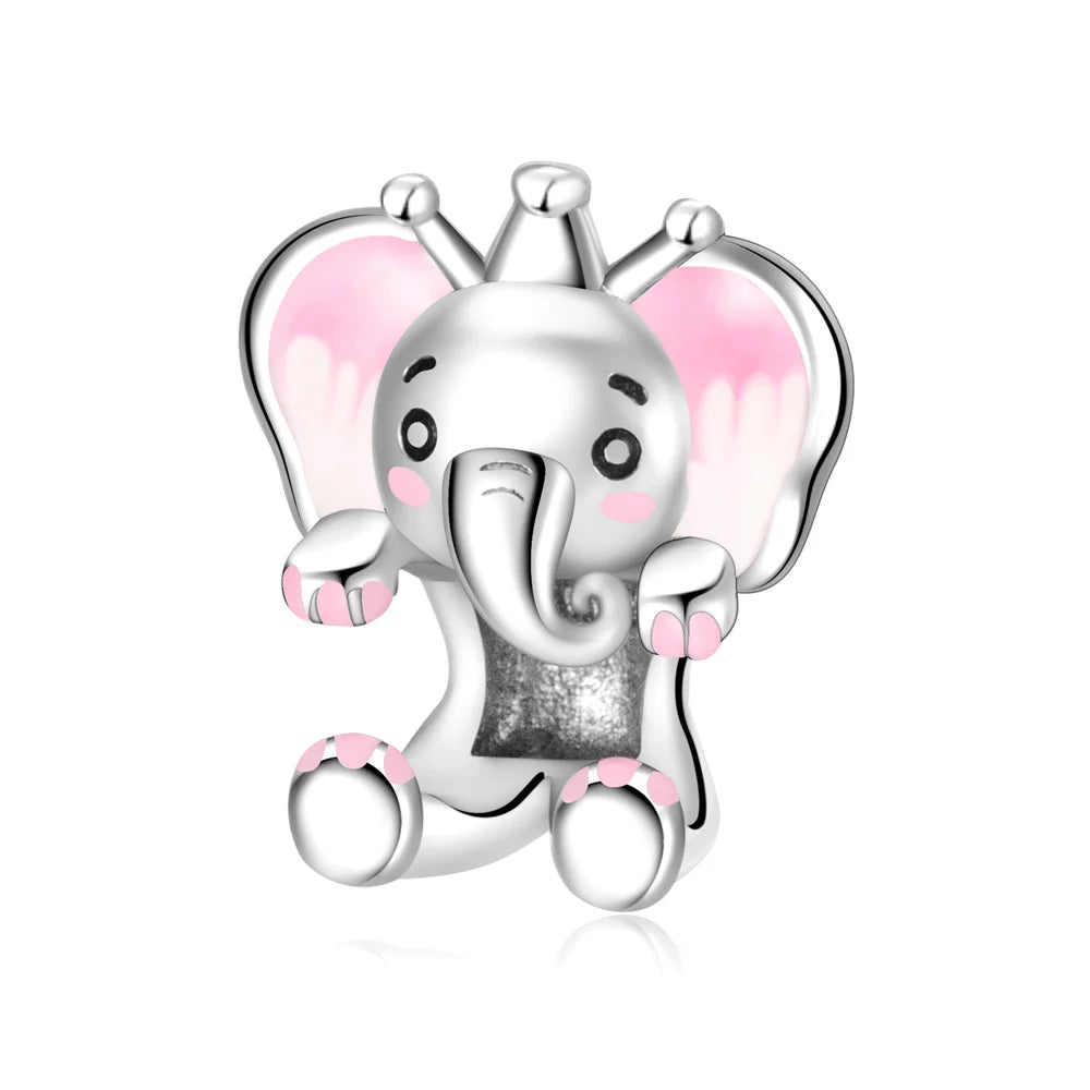 2025 New Silver Plated Elephant, Wombat, Kitten, Bear Dangle Charm Fit Pan Bracelet Bead DIY Women Cute Pet Serise Jewelry Gift