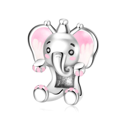2025 New Silver Plated Elephant, Wombat, Kitten, Bear Dangle Charm Fit Pan Bracelet Bead DIY Women Cute Pet Serise Jewelry Gift