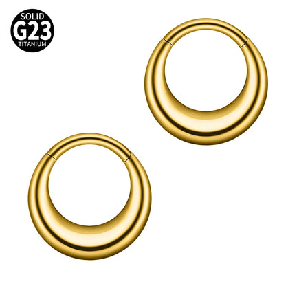 1/2/5PCS Punk Titanium Concave&Convex Crater Moon Septum Piercing Clicker Nose Rings 16G Segment Cartilage Daith Hoop Earring