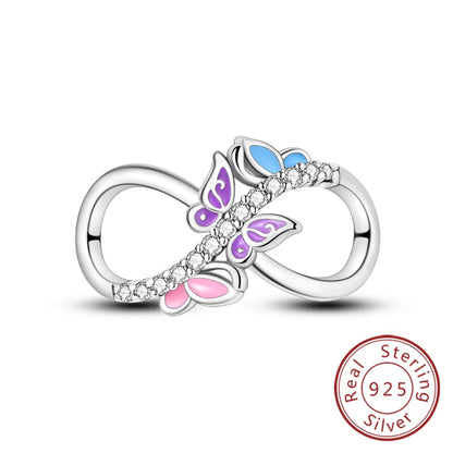 Hot 925 Sterling Silver Charm Beads Butterfly Dragonfly Firefly Charms Fit Original Bracelets DIY Jewelry For Women Gift