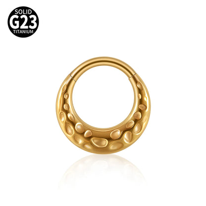 1/2/5PCS Punk Titanium Concave&Convex Crater Moon Septum Piercing Clicker Nose Rings 16G Segment Cartilage Daith Hoop Earring