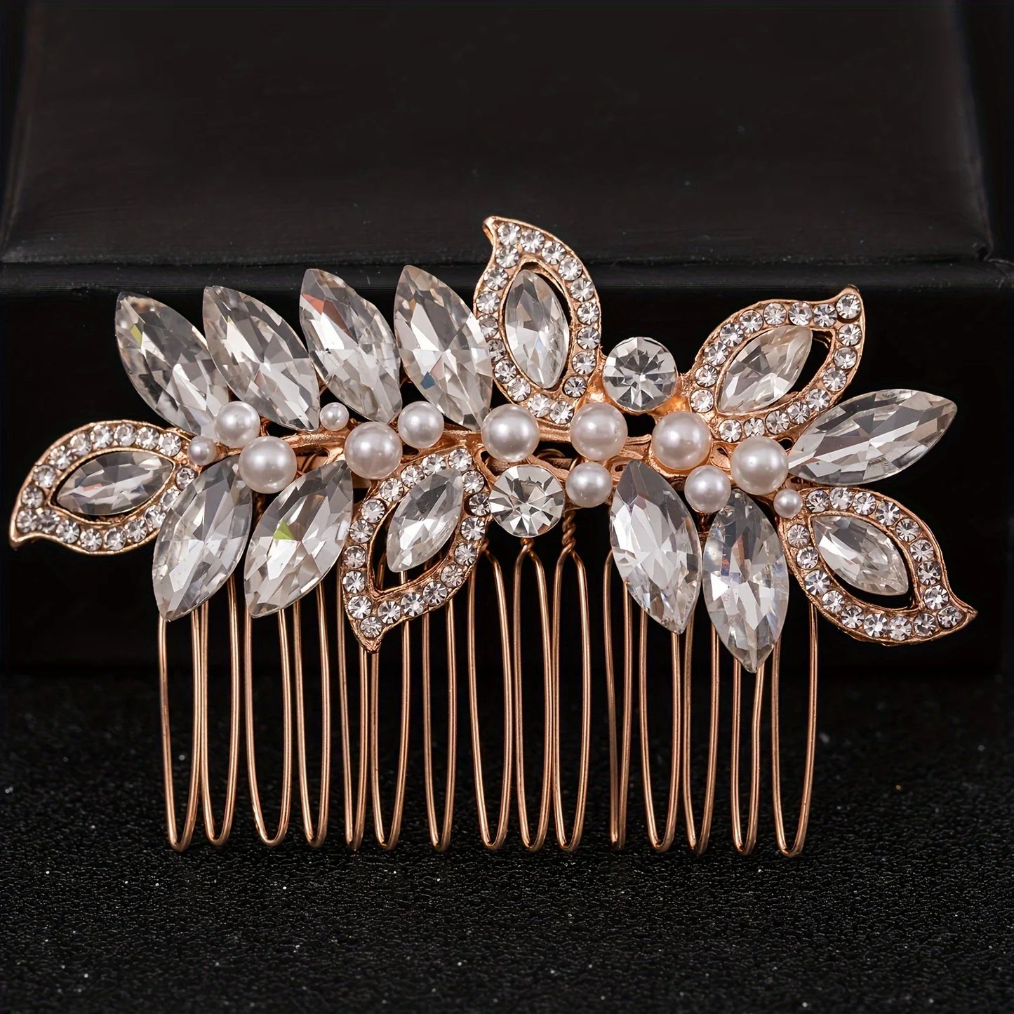 Golden Crystal Pearl Hair Comb Headband Hairband For Women Party Bridal Wedding Hair Accessories Jewelry Comb Headband Hairband