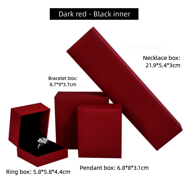 Jewelry Gift Boxes Velvet Lined for Ring Necklace Bracelet Luxury Packaging Wholesale Bulk 4 Colors Padded Boutique Box