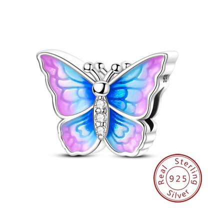 Hot 925 Sterling Silver Charm Beads Butterfly Dragonfly Firefly Charms Fit Original Bracelets DIY Jewelry For Women Gift