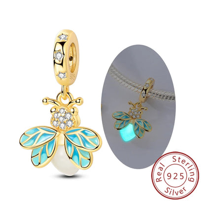 Hot 925 Sterling Silver Charm Beads Butterfly Dragonfly Firefly Charms Fit Original Bracelets DIY Jewelry For Women Gift