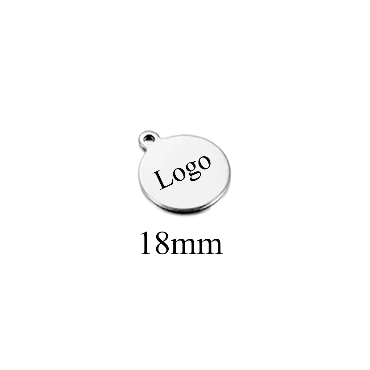 10-50pcs Stainless Steel Circle Round Tag Laser Engraved Logo Name Tail Chain Label for DIY Customize Jewelry Making