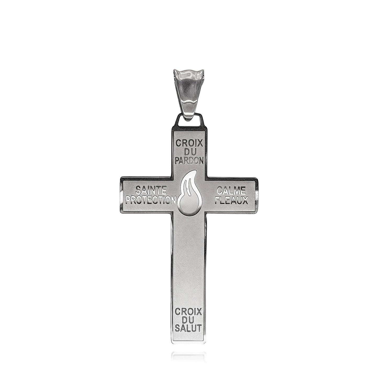 316L Stainless Steel Our Lady of Good Guard Medal Necklace With Chain Marie Julie Jahenny Cross of Forgiveness Protection Charm