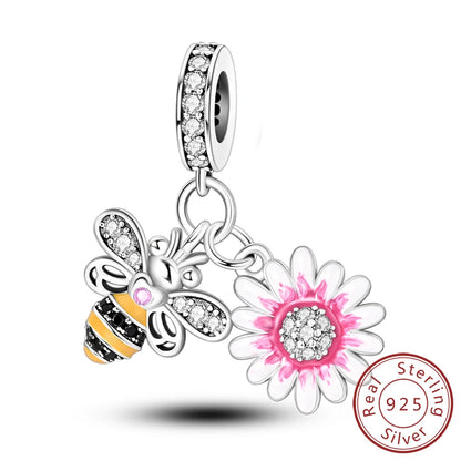 Hot 925 Sterling Silver Charm Beads Butterfly Dragonfly Firefly Charms Fit Original Bracelets DIY Jewelry For Women Gift