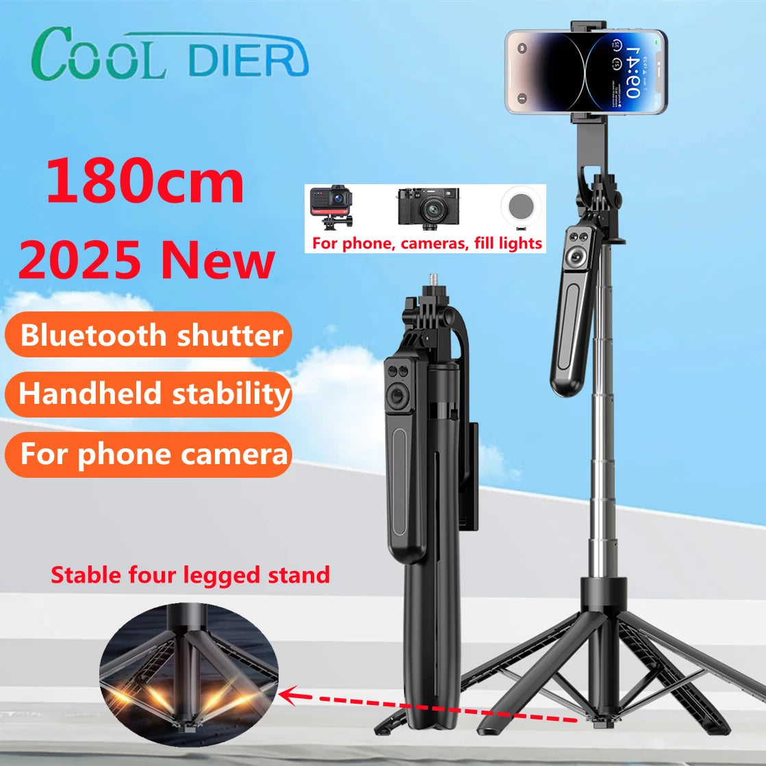 COOL DIER New Tripod for Smartphone Camera,Tripods Stand with Bluetooth Shutter,Wireless Selfie Stick Brackets with Phone Holder