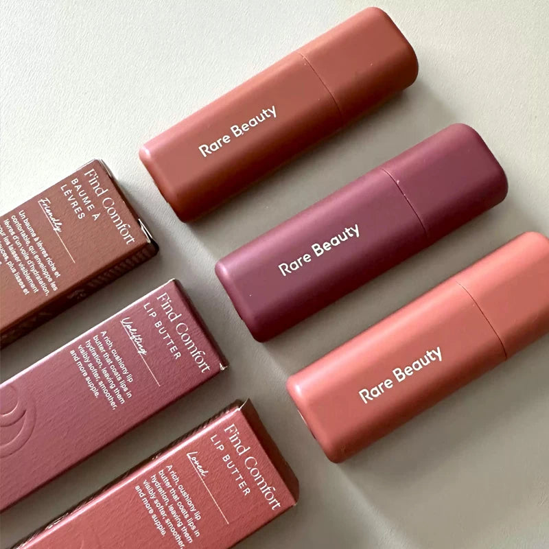 New Rare Beauty 4 Color Butter Lip Balm Lasting Moisturize Plumping Lip Gloss Makeup Cosmetic Easygoing Loved Uplifting Friendly