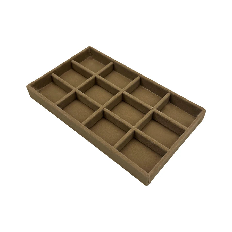 1PC, Flocking Jewelry Box Jewelry Tray, Color: Brown