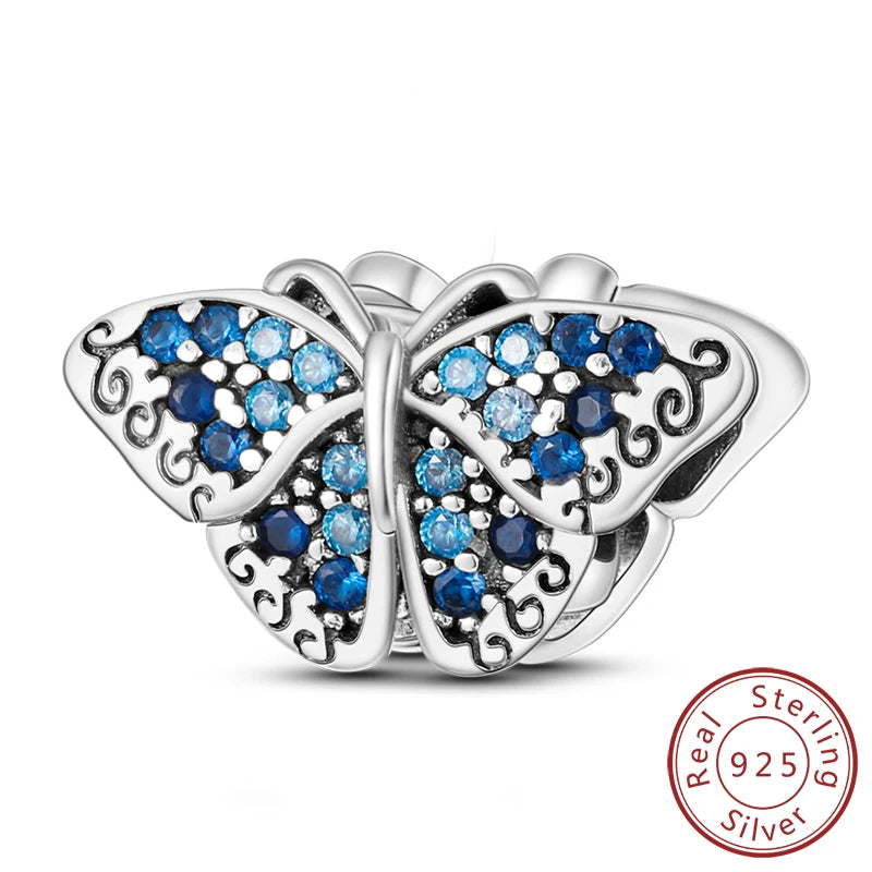Hot 925 Sterling Silver Charm Beads Butterfly Dragonfly Firefly Charms Fit Original Bracelets DIY Jewelry For Women Gift