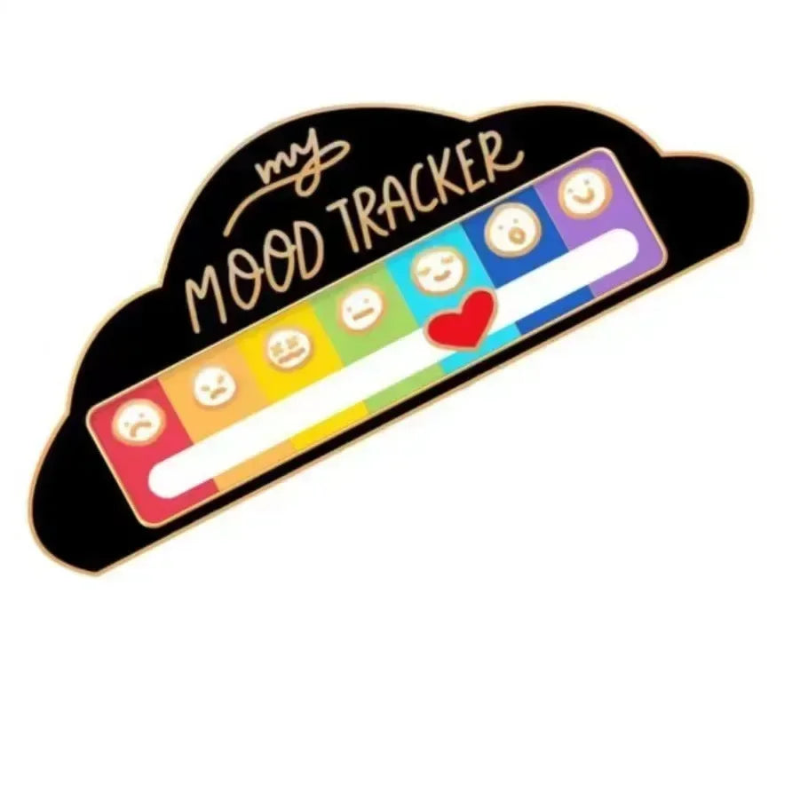 Mood Conversion Brooch Sliding Social Metal Badge Women's  Accessories  Pin Facial Expression Emotion My Social Power Badges Pin