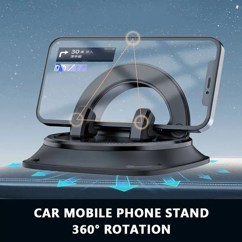 SEAMETAL Car Phone Mount Anti Slip Silicone Dashboard Phone Holder 360-Degree Free Rotation Universal Head-Up Navigation Holder