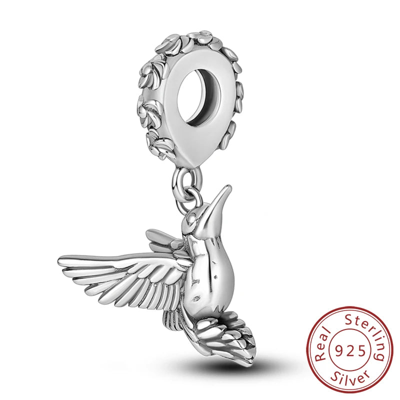 Hot 925 Sterling Silver Charm Beads Butterfly Dragonfly Firefly Charms Fit Original Bracelets DIY Jewelry For Women Gift