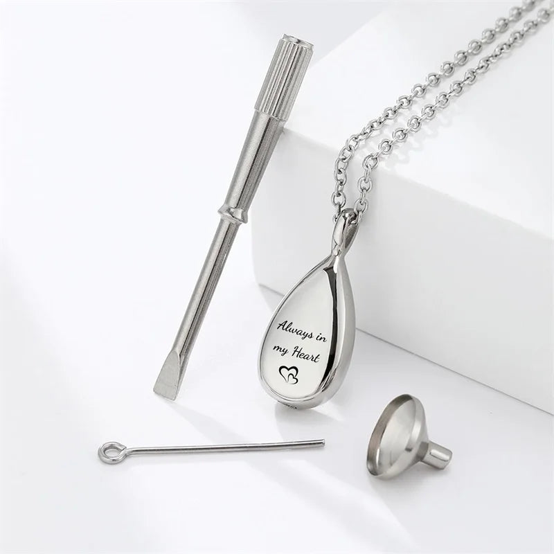 Personalized Photo Heart Urn Necklace for Ashes Cremation Urns Custom Picture Engraved Necklace Keepsake Text Memorial Jewelry