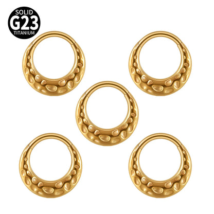 1/2/5PCS Punk Titanium Concave&Convex Crater Moon Septum Piercing Clicker Nose Rings 16G Segment Cartilage Daith Hoop Earring