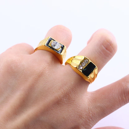 10/20/30/50Pcs/Lot Fashion Retro Punk Classic Multicolor Rhinestone Rings for Men Women Jewelry Accessories Party Gift Mix Style