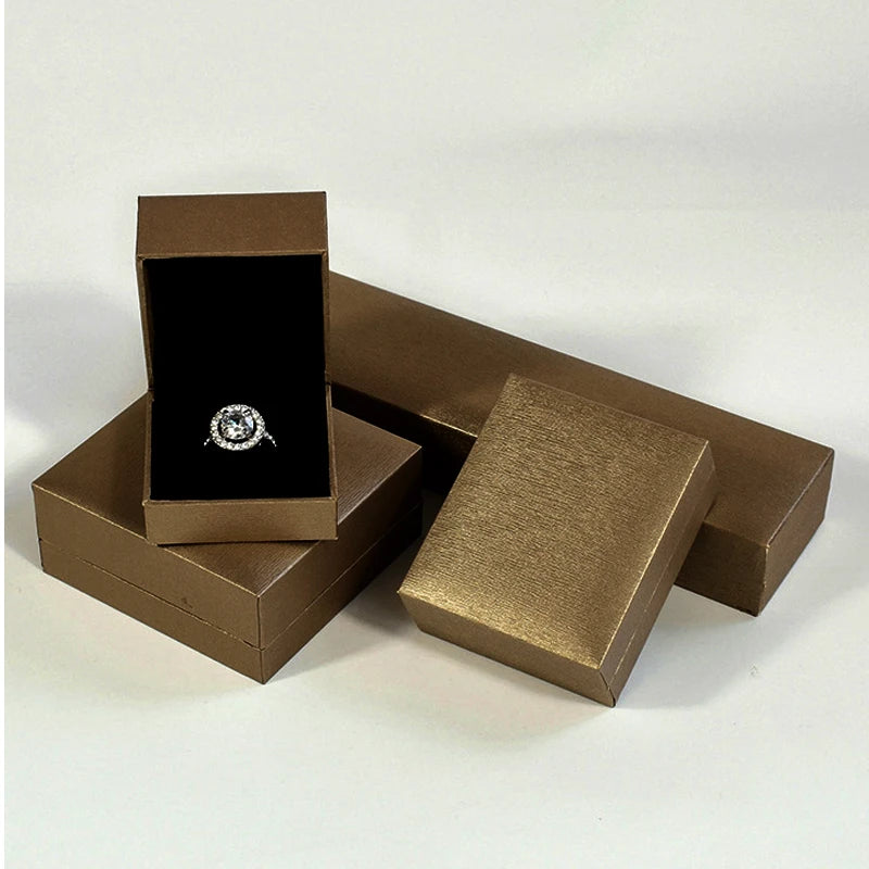 Jewelry Gift Boxes Velvet Lined for Ring Necklace Bracelet Luxury Packaging Wholesale Bulk 4 Colors Padded Boutique Box