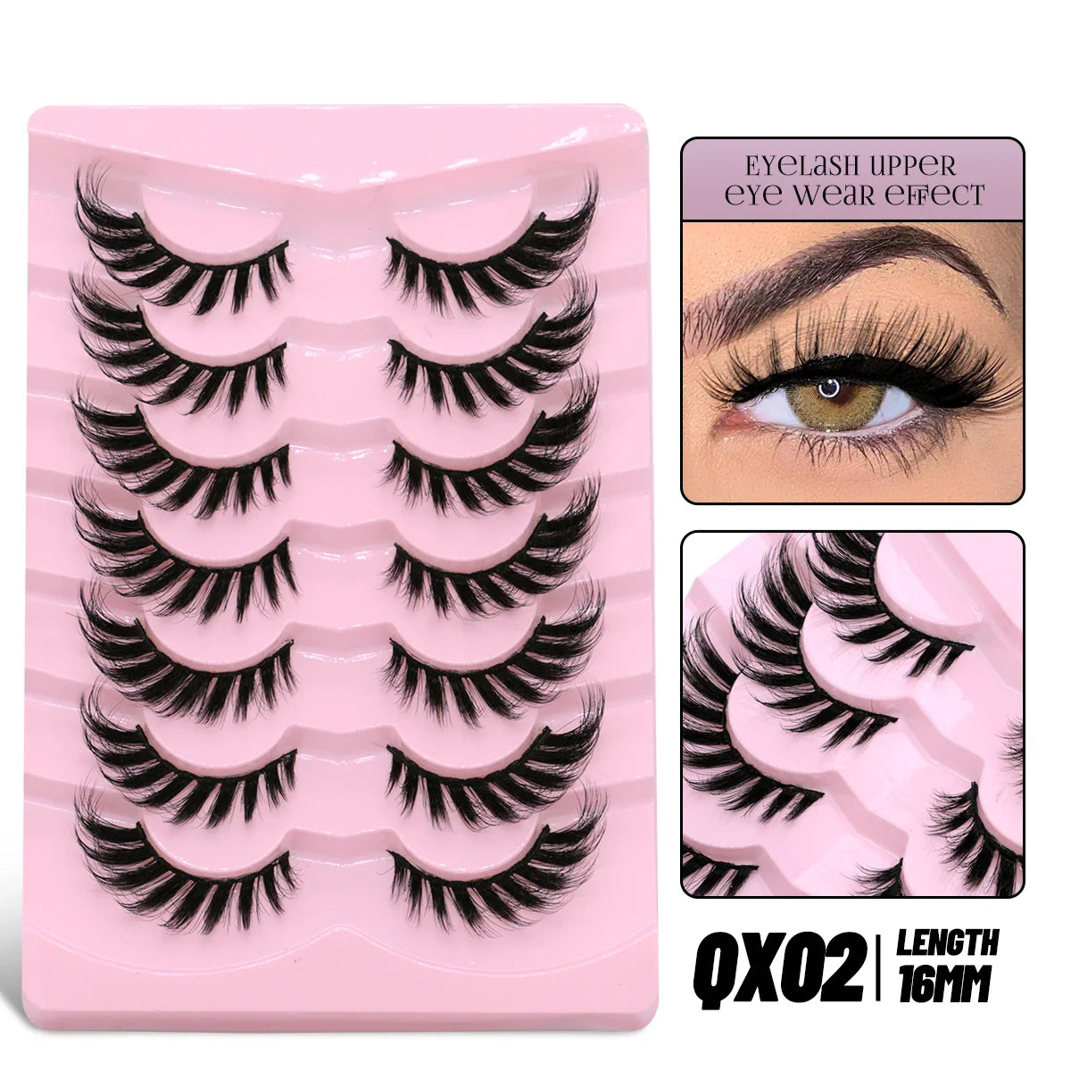 GROINNEYA Cat Eye Lashes Faux Mink Eyelashes Winged End Eye Elongated Eyelashes Fake Lashes Soft Natural long Full Strip Lashes