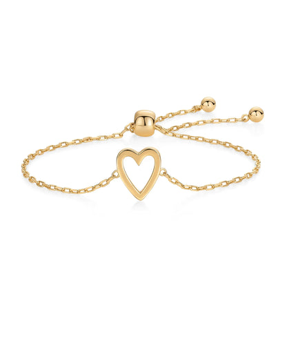 Couple Heart Pendant Single Stone Bracelet Set | Adjustable Valentine's Day Love Friendship Double Hand Chain Combination Set