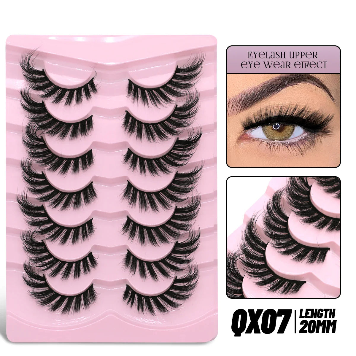 GROINNEYA Cat Eye Lashes Faux Mink Eyelashes Winged End Eye Elongated Eyelashes Fake Lashes Soft Natural long Full Strip Lashes