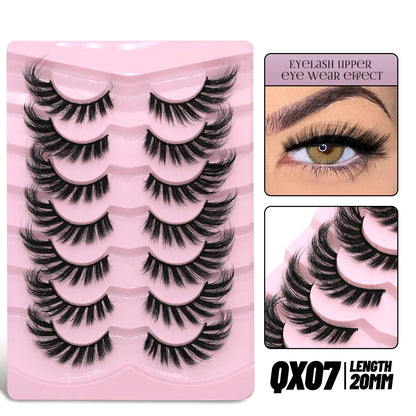 GROINNEYA Cat Eye Lashes Faux Mink Eyelashes Winged End Eye Elongated Eyelashes Fake Lashes Soft Natural long Full Strip Lashes
