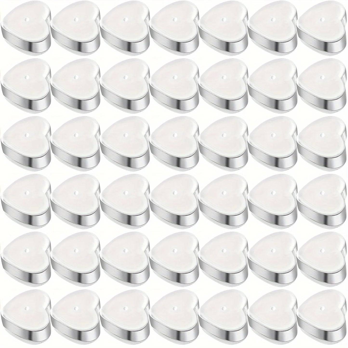 10/20/50Pcs Love Heart Soft Silicone Earring Backs Stoppers Copper Ring Ear Plugs For Jewelry Making DIY Earring Accessories