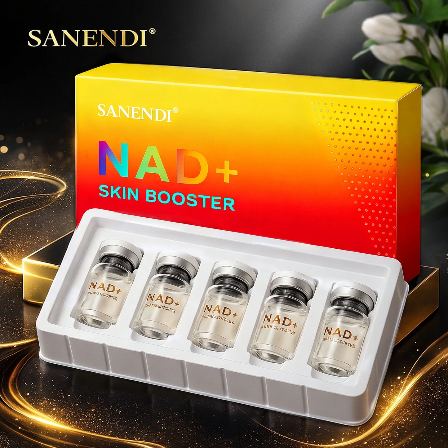 Sanendi NAD+ Korea Skincare Product Complex Essence for light texture And Transparent-Feel Daily Care Essence Set 7mlx5 Vials