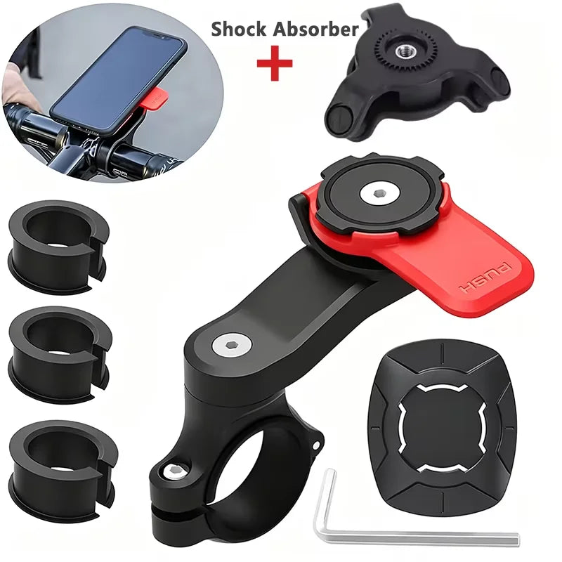 360° Rotatable Fully Adjustable Universal Phone Holder Shockproof Motorcycle & Bicycle GPS Navigation Mount for All Smartphones