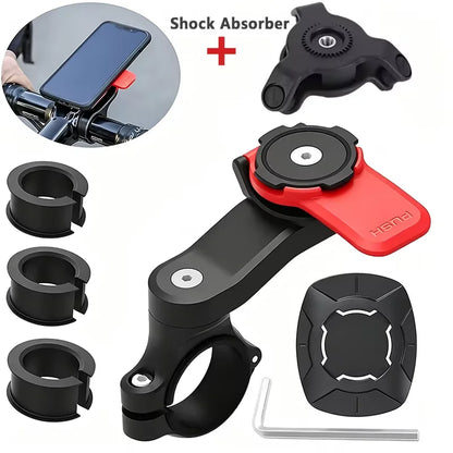 360° Rotatable Fully Adjustable Universal Phone Holder Shockproof Motorcycle & Bicycle GPS Navigation Mount for All Smartphones